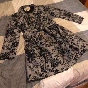 Black and grey floral coat